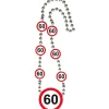 60Th Birthday Traffic Sign Necklace - 42Cm<Party Delights Hot