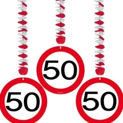 50Th Birthday Traffic Sign Hangers (3Pk)<Party Delights New