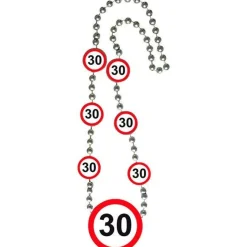 30Th Birthday Traffic Sign Necklace - 42Cm<Party Delights Best