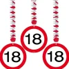 18Th Birthday Traffic Sign Hangers (3Pk)<Party Delights Online