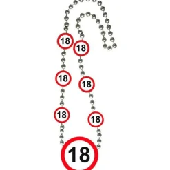 18Th Birthday Traffic Sign Necklace - 42Cm<Party Delights Outlet