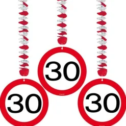 30Th Birthday Traffic Sign Hangers (3Pk)<Party Delights Best