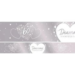 60Th Diamond Wedding Anniversary Foil Banner - 2.74M<Party Delights Clearance