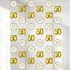 50Th Gold Sparkling Wedding Anniversary String Decoration (6Pk)<Party Delights Outlet