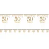 50Th Gold Sparkling Wedding Anniversary Plastic Flag Bunting - 4M<Party Delights Hot