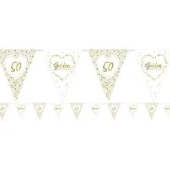 50Th Golden Wedding Anniversary Flag Bunting - 3.7M<Party Delights Sale