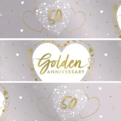 50Th Golden Wedding Anniversary Foil Banner - 2.74M<Party Delights