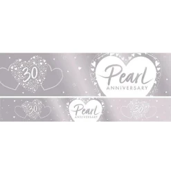 30Th Pearl Wedding Anniversary Foil Banner - 2.7M<Party Delights Hot