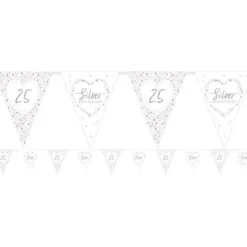 25Th Silver Wedding Anniversary Flag Bunting - 3.7M<Party Delights