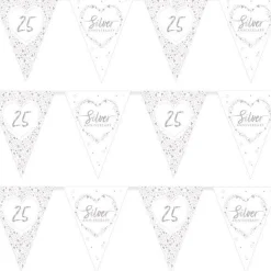 25Th Silver Wedding Anniversary Flag Bunting - 3.7M<Party Delights