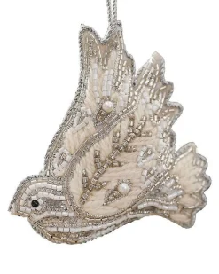 Party Delights Hanging Decorations<Turtle Dove Velvet Embroidered Tree Decoration