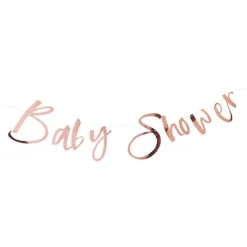 Twinkle Twinkle 'Baby Shower' Rose Gold Paper Banner - 1.5M<Party Delights Clearance
