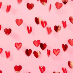 Valentines Red Heart Hanging Strings Decoration - 2.1M (6Pk)<Party Delights New