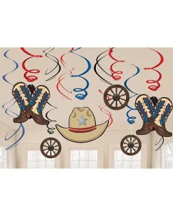 Western Party Hanging Swirl Decorations (12Pk)<Party Delights Best