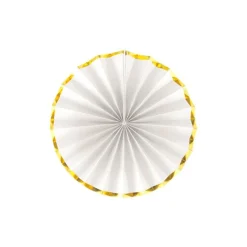 White & Gold Paper Fans (3Pk)<Party Delights