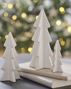 Party Delights Tableware<White Ceramic Trees Decoration (3Pk)