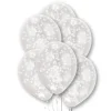 Party Delights Snowflake Decorations<White Confetti Clear Latex Balloons - 11" (6Pk)