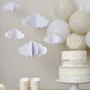 White 3D Clouds Paper Hanging Decorations (5Pk)<Party Delights Sale