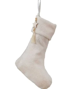 Party Delights Stockings & Sacks<White Fabric Stocking With Charm