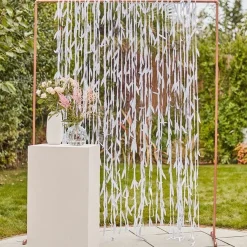 White Leaf Ribbon Backdrop<Party Delights Hot