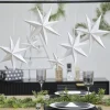 Party Delights Snowflake Decorations<White Paper Hanging Stars (6Pk)