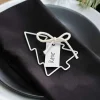 Party Delights Tableware<White Wire Christmas Tree Place Card Holder - 11Cm (4Pk)