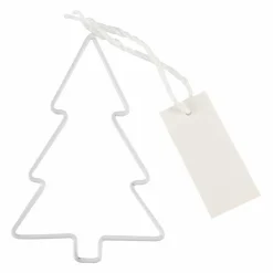 Party Delights Tableware<White Wire Christmas Tree Place Card Holder - 11Cm (4Pk)