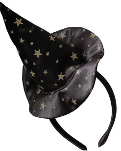 Party Delights Costume Accessories<Witch Black & Gold Star Headband