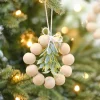 Party Delights Hanging Decorations<Wooden Beads & Foliage Tree Decorations (4Pk)