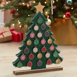 Party Delights Christmas Party Accessories<Wooden Christmas Tree Advent Calendar - 46Cm