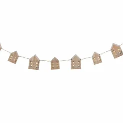 Party Delights Hanging Decorations<Wooden House Bunting With Light Up Windows - 2M