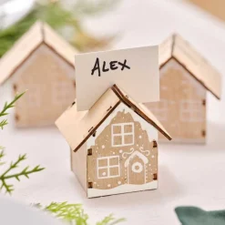 Party Delights Tableware<Wooden House Place Card Holders (6Pk)