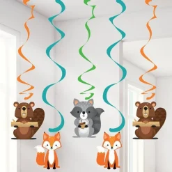 Woodland Animals Hanging Swirls (5Pk)<Party Delights