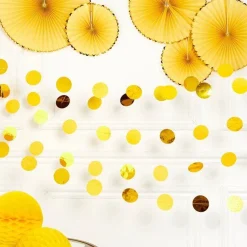 Yellow Glitter Hanging String Decorations - 2.1M (6Pk)<Party Delights Clearance